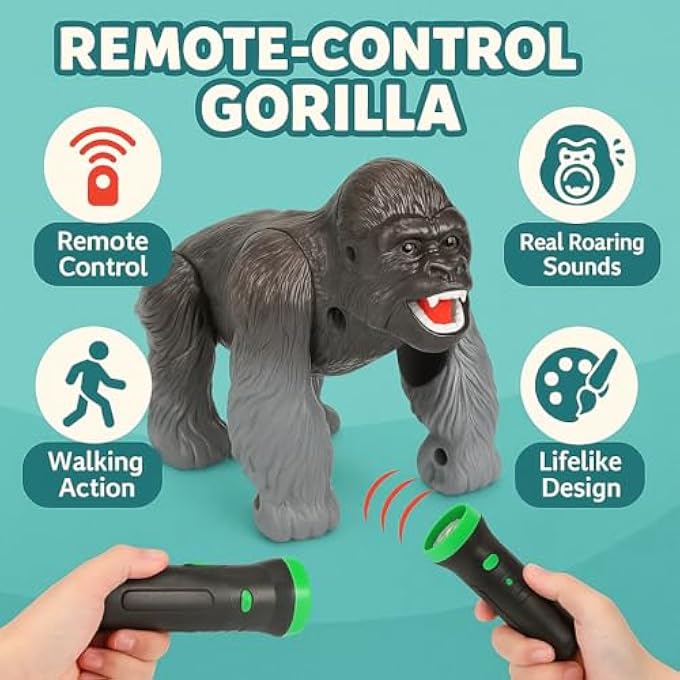 rayihni LASER REMOTE CONTROL GORILLA TOY - LIFE LIKE WITH MOVING BODY, SOUND AND LIGHT - Image 4